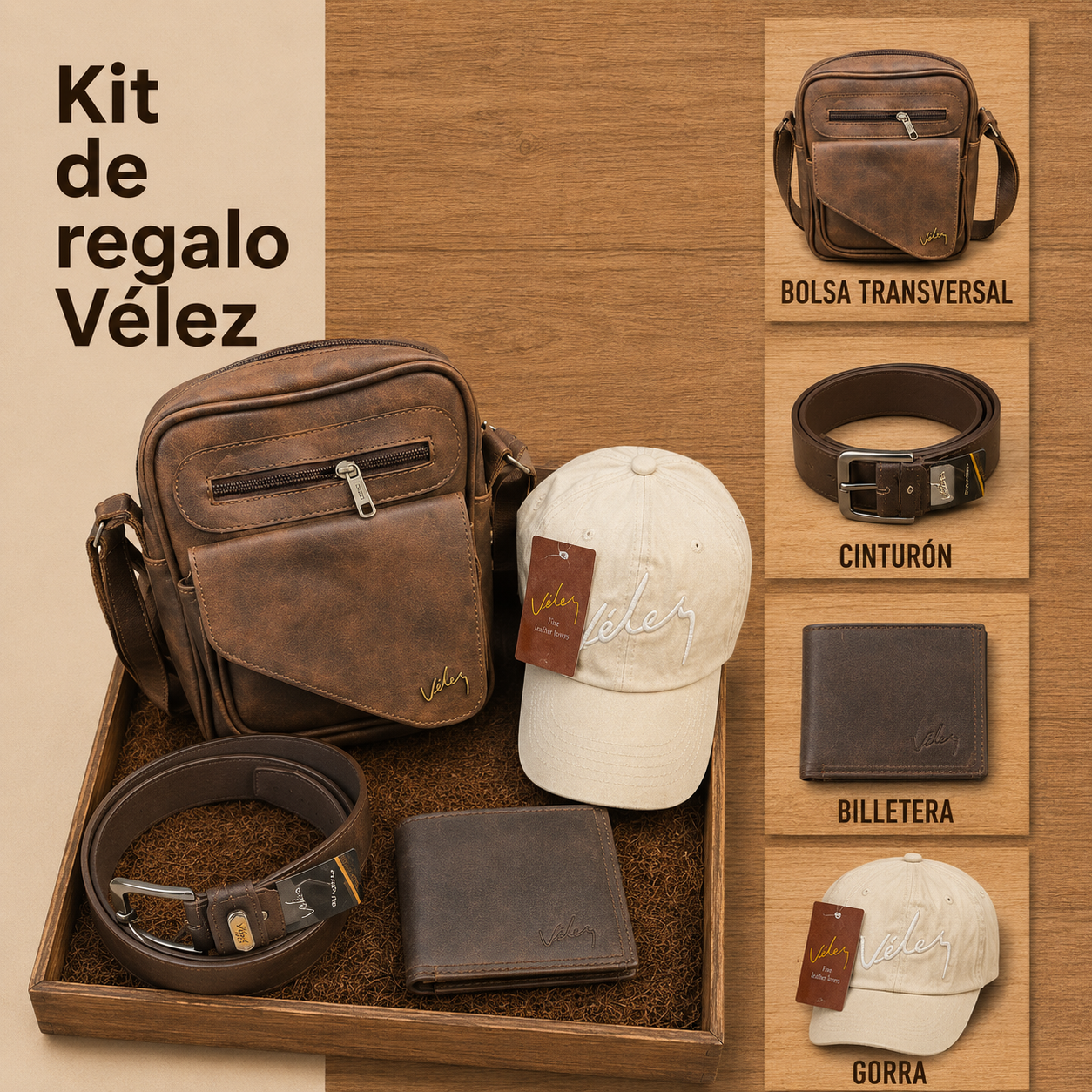 VELEZ CARRIEL TAPA BONITA GORRA SET X4