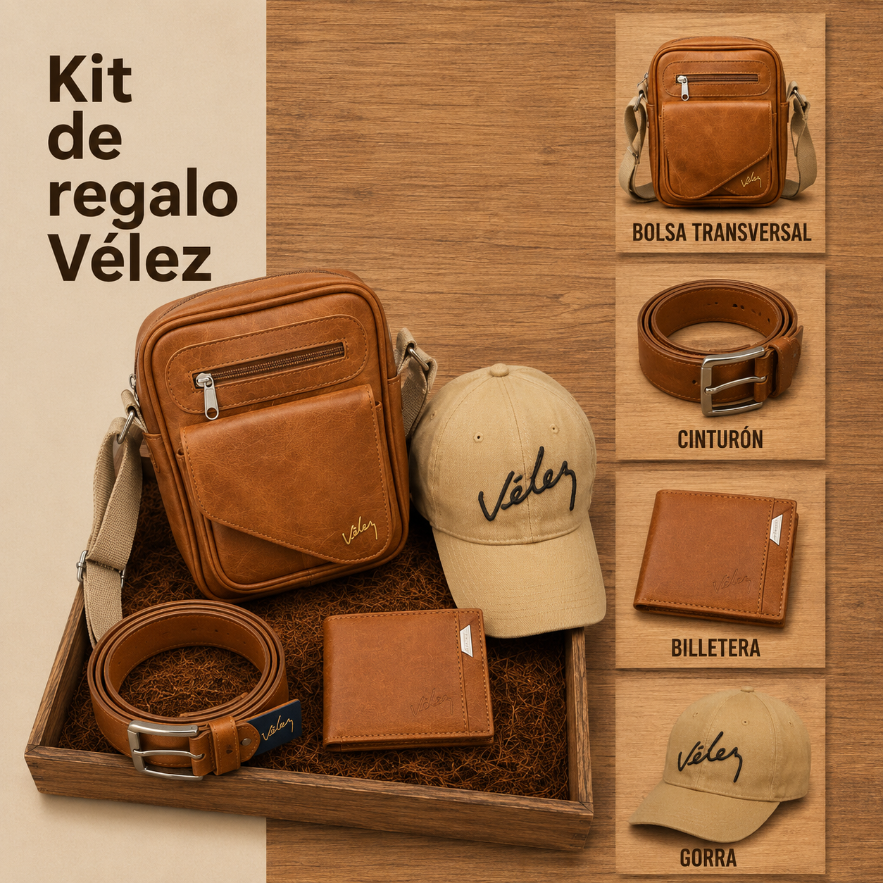 VELEZ CARRIEL TAPA BONITA GORRA SET X4